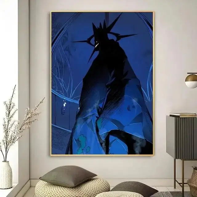 Solo leveling purple & blue anime canvas wall art bedroom decor