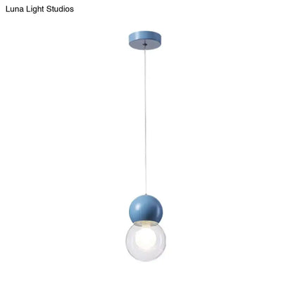Modern blue & white macaron ceiling pendant kids bedside light