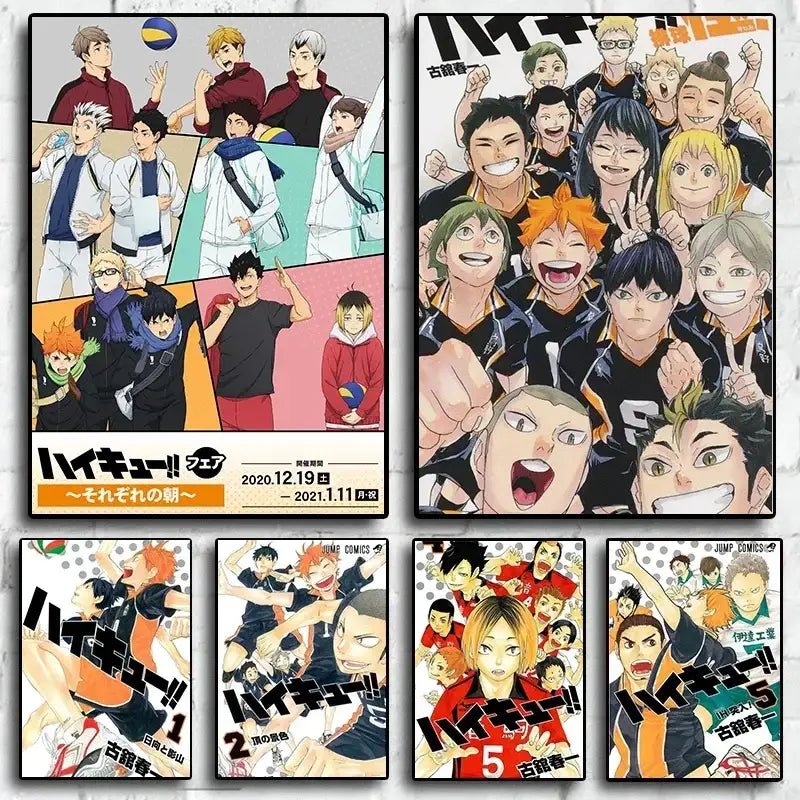 Haikyuu anime canvas wall art bedroom character poster