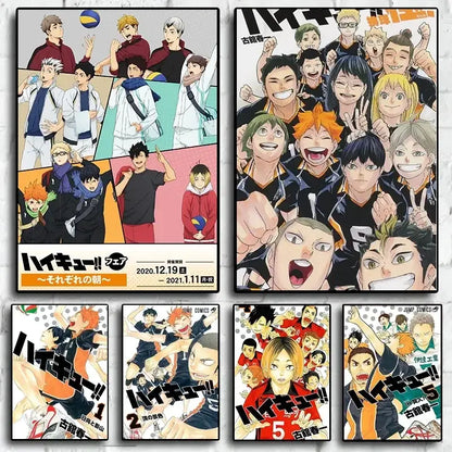 Haikyuu anime canvas wall art bedroom character poster