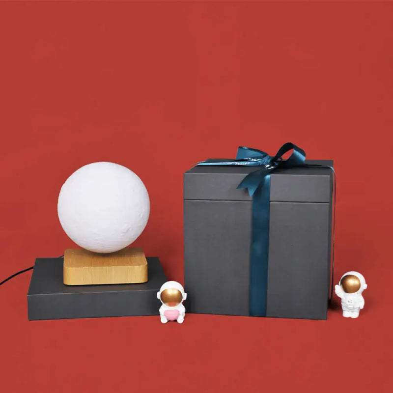 White and wood moon sphere led night light bedroom bulb base