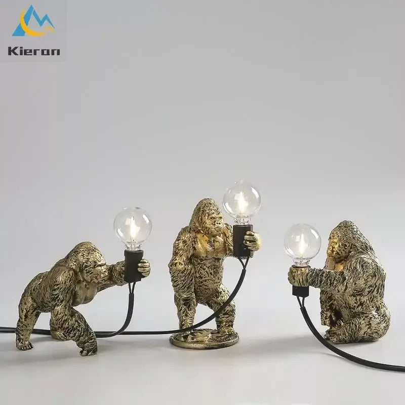 king kong led desk lamp black resin living room light