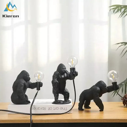 king kong led desk lamp black resin living room light