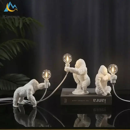 king kong led desk lamp black resin living room light