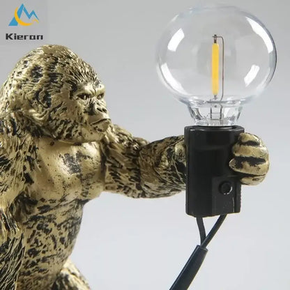 king kong led desk lamp black resin living room light