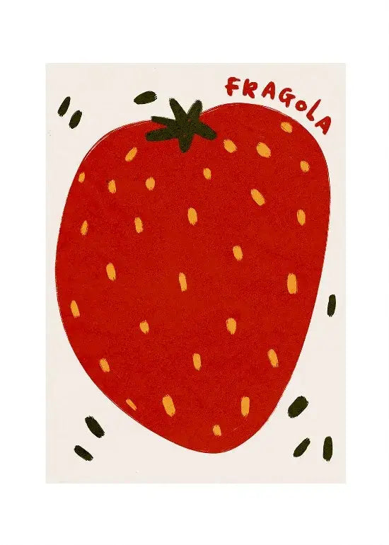 Vibrant orange and red kitchen gallery wall prints set of six