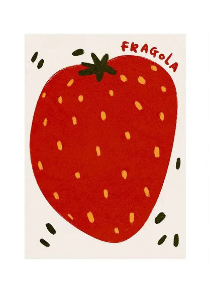 Vibrant orange and red kitchen gallery wall prints set of six