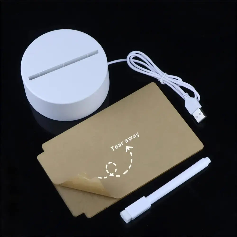 Modern acrylic note message board lamp bedroom desk decoration
