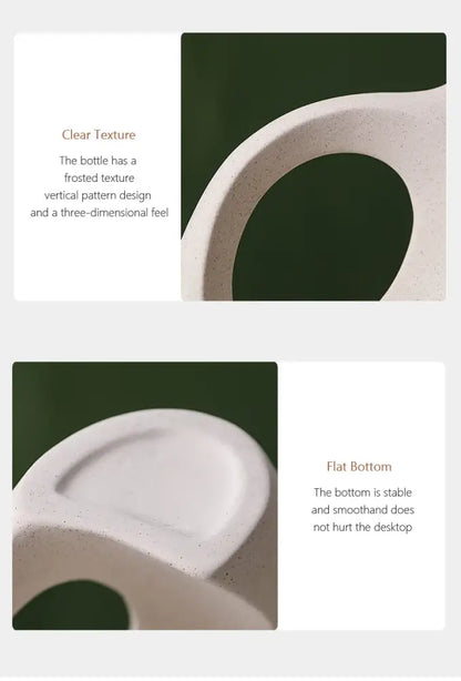 Minimalist white ceramic vase set living room large 21cm home decor