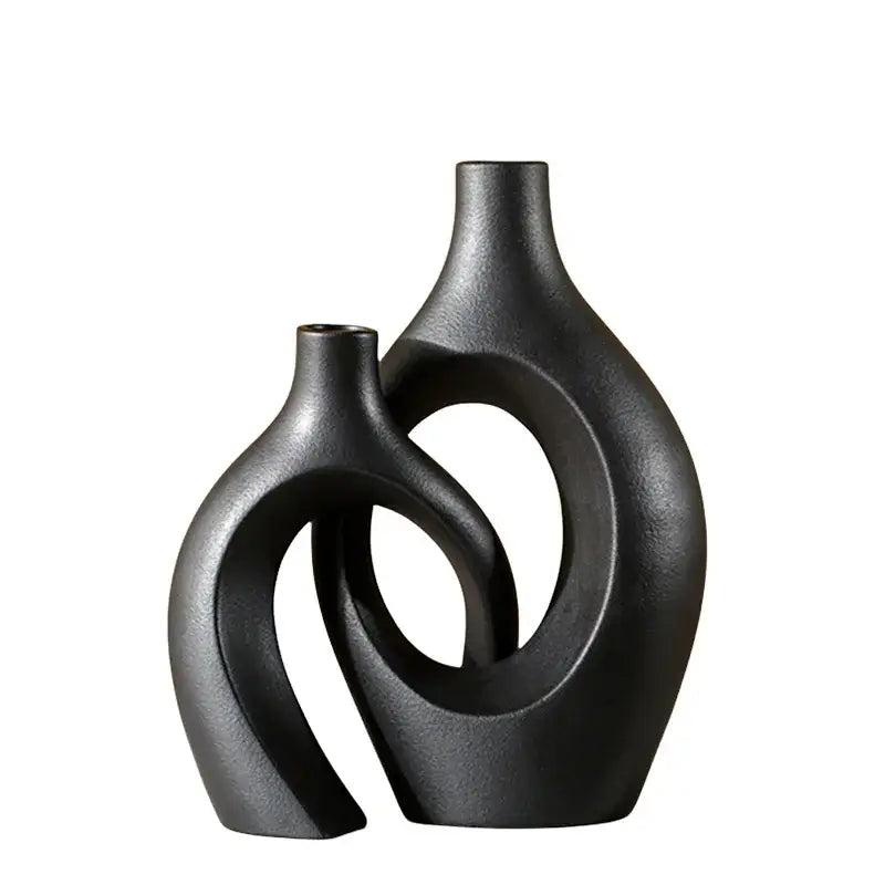 Minimalist white ceramic vase set living room large 21cm home decor