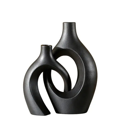 Minimalist white ceramic vase set living room large 21cm home decor