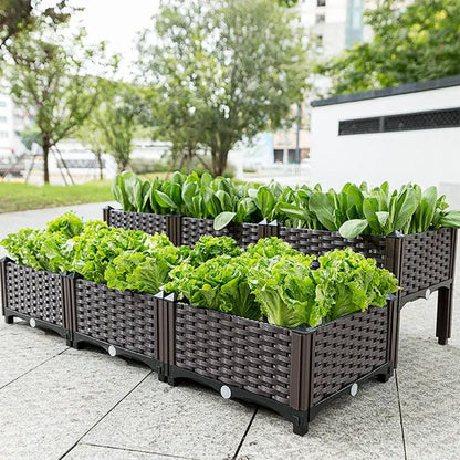 Woven brown large flower pot for outdoor gardening garden planter