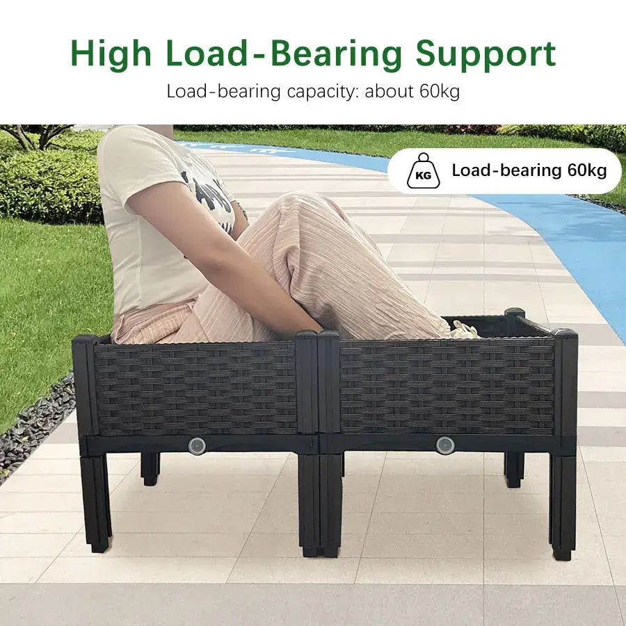 Woven brown large flower pot for outdoor gardening garden planter