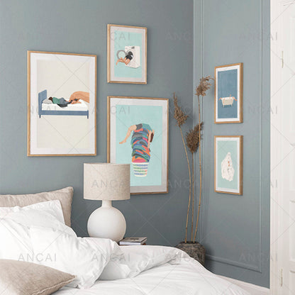DecorBites™ "Laundry Girl Nordic Wall Art Print"