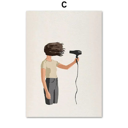 DecorBites™ "Laundry Girl Nordic Wall Art Print"