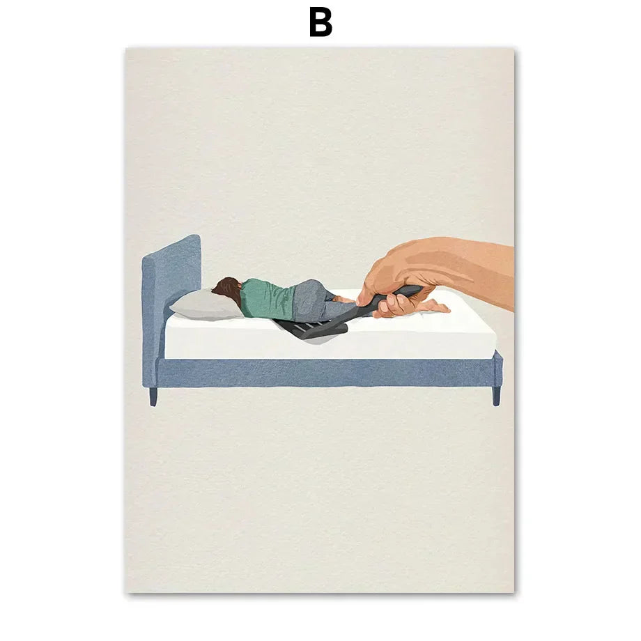 DecorBites™ "Laundry Girl Nordic Wall Art Print"