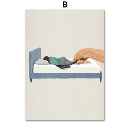 DecorBites™ "Laundry Girl Nordic Wall Art Print"