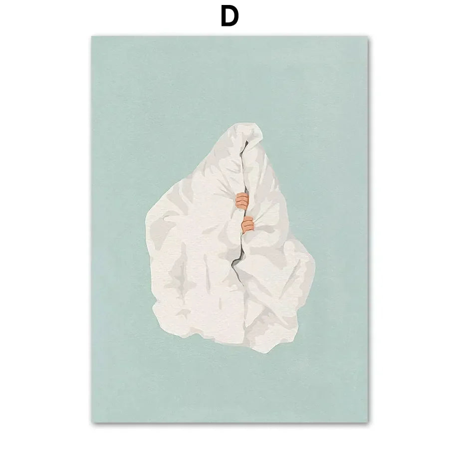 DecorBites™ "Laundry Girl Nordic Wall Art Print"