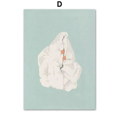 DecorBites™ "Laundry Girl Nordic Wall Art Print"