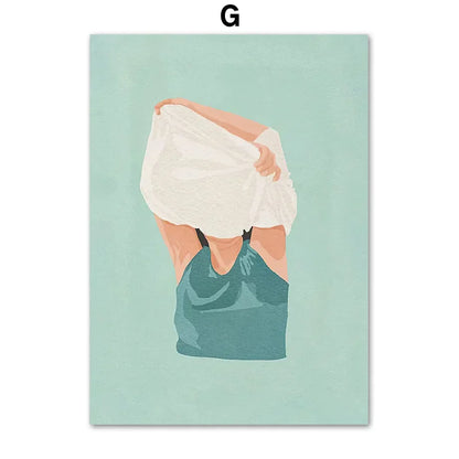 DecorBites™ "Laundry Girl Nordic Wall Art Print"
