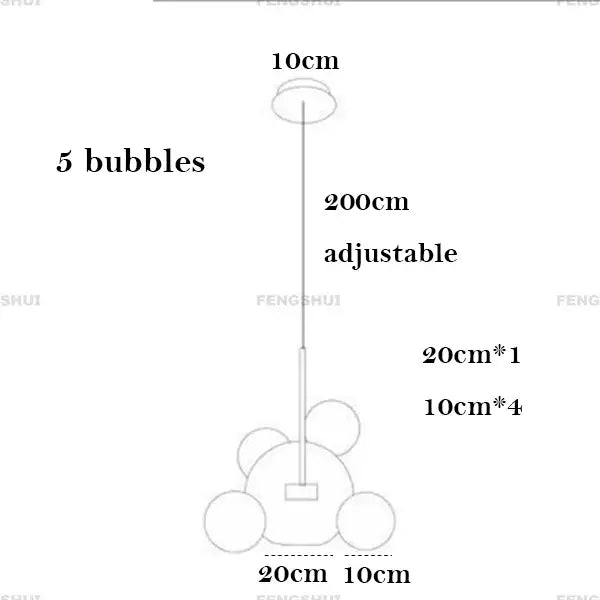 Modern led bubble ball chandelier for dining room decor