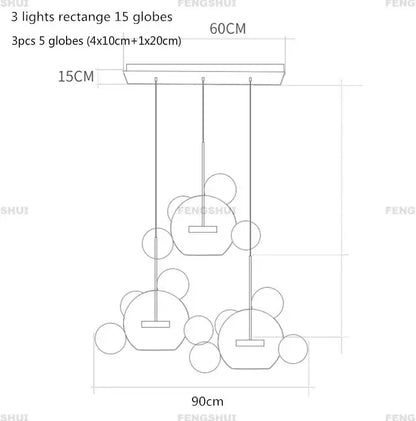Modern led bubble ball chandelier for dining room decor