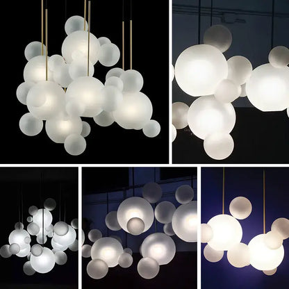 Modern led bubble ball chandelier for dining room decor