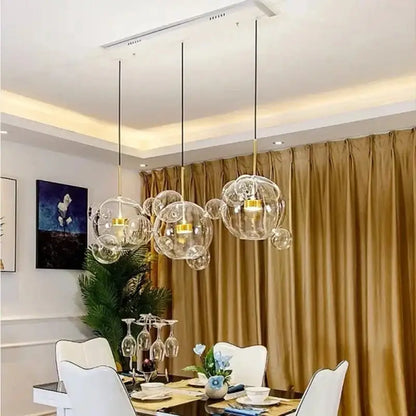 Modern led bubble ball chandelier for dining room decor