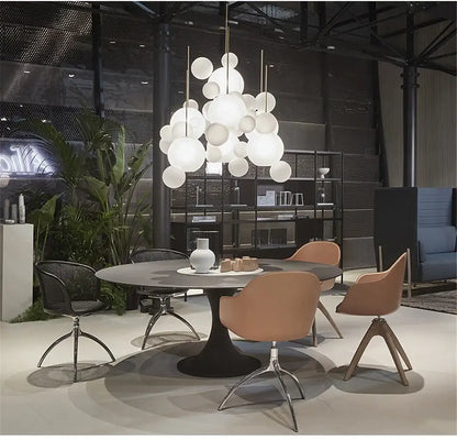 Modern led bubble ball chandelier for dining room decor