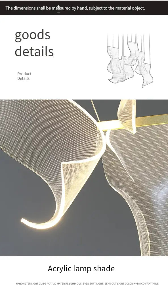 Modern gold sculptural led ceiling chandelier living room light