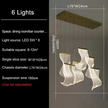 Modern gold sculptural led ceiling chandelier living room light