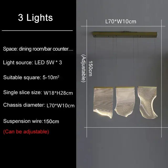 Modern gold sculptural led ceiling chandelier living room light