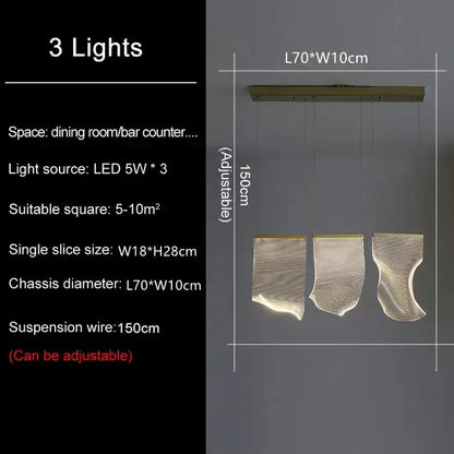 Modern gold sculptural led ceiling chandelier living room light