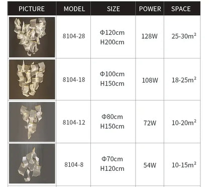 Modern gold sculptural led ceiling chandelier living room light