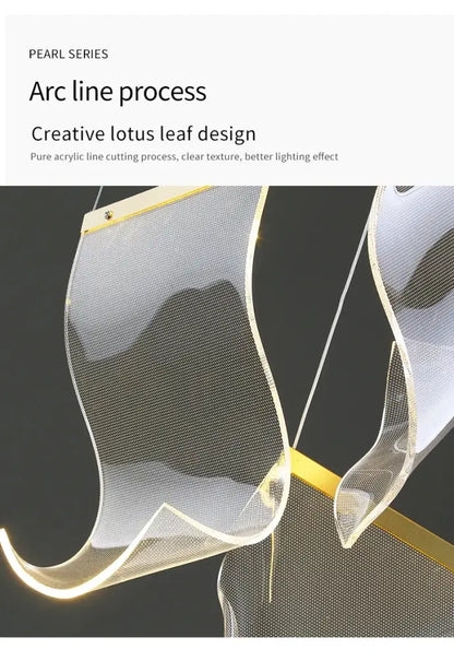 Modern gold sculptural led ceiling chandelier living room light