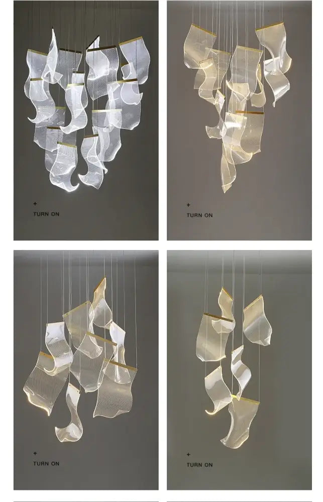 Modern gold sculptural led ceiling chandelier living room light