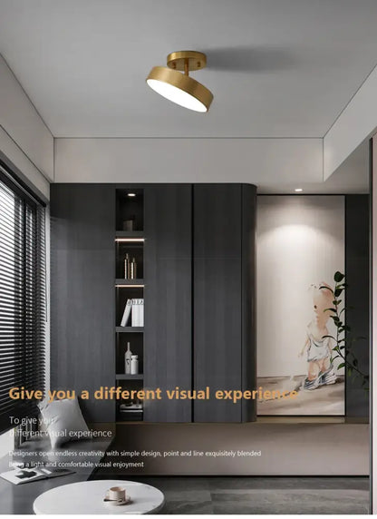 Modern gold circular led ceiling light for bedroom living room