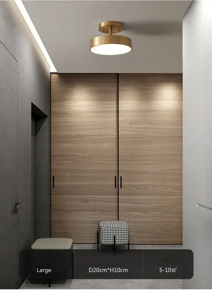 Modern gold circular led ceiling light for bedroom living room
