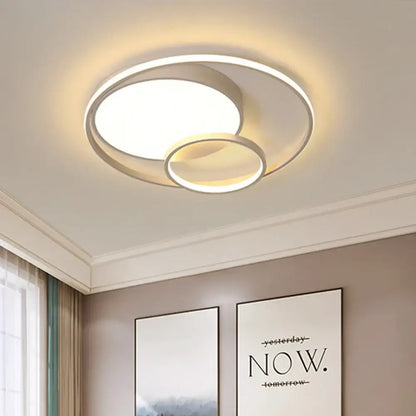 Modern circular dual ring ceiling light with high color rendering bedroom