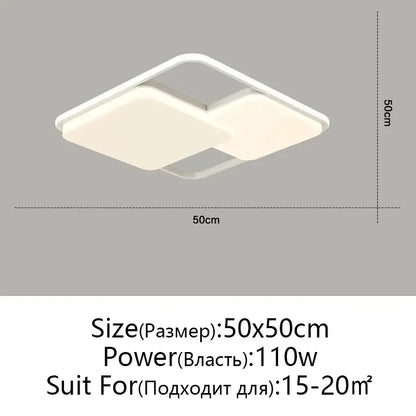 Modern white rectangular led ceiling lights for bedroom