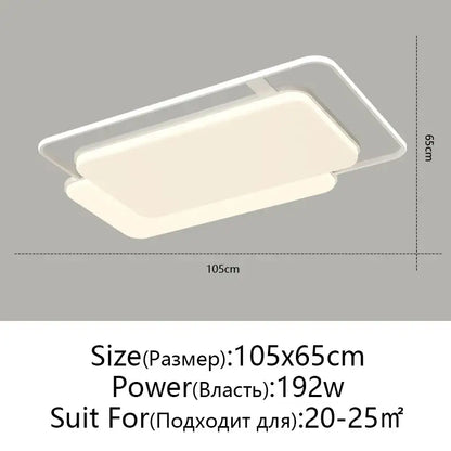 Modern white rectangular led ceiling lights for bedroom