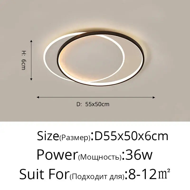 Modern minimalist black & white led ceiling lights for living room