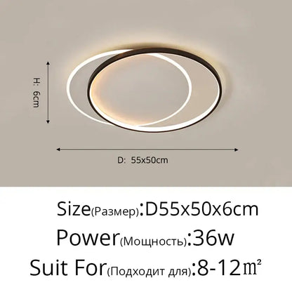 Modern minimalist black & white led ceiling lights for living room