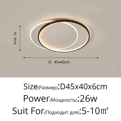 Modern minimalist black & white led ceiling lights for living room