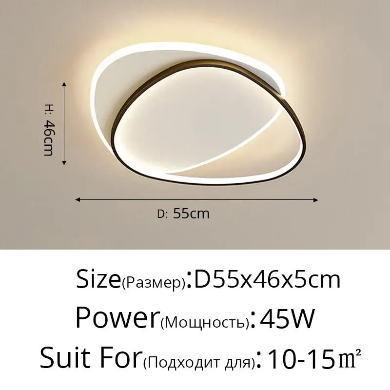 Modern minimalist black & white led ceiling lights for living room