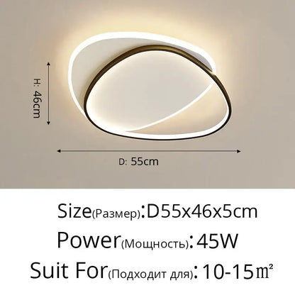 Modern minimalist black & white led ceiling lights for living room