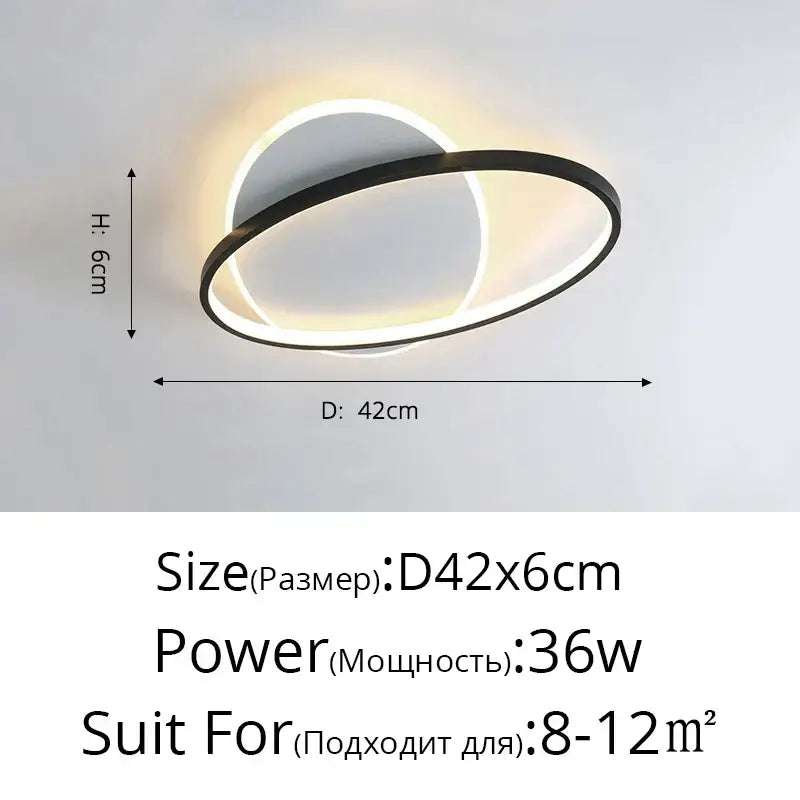 Modern minimalist black & white led ceiling lights for living room