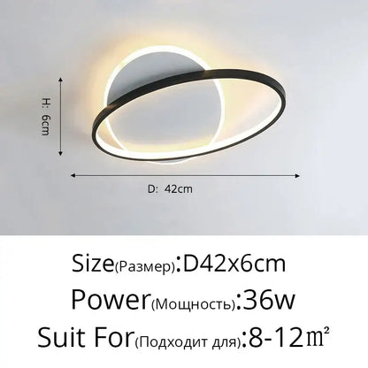 Modern minimalist black & white led ceiling lights for living room