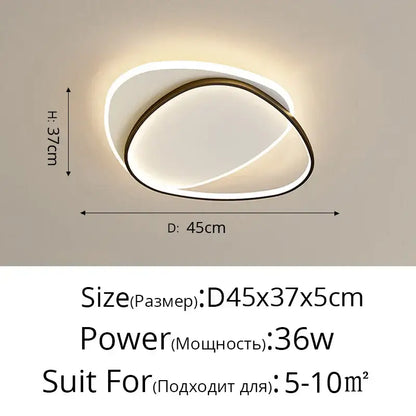 Modern minimalist black & white led ceiling lights for living room