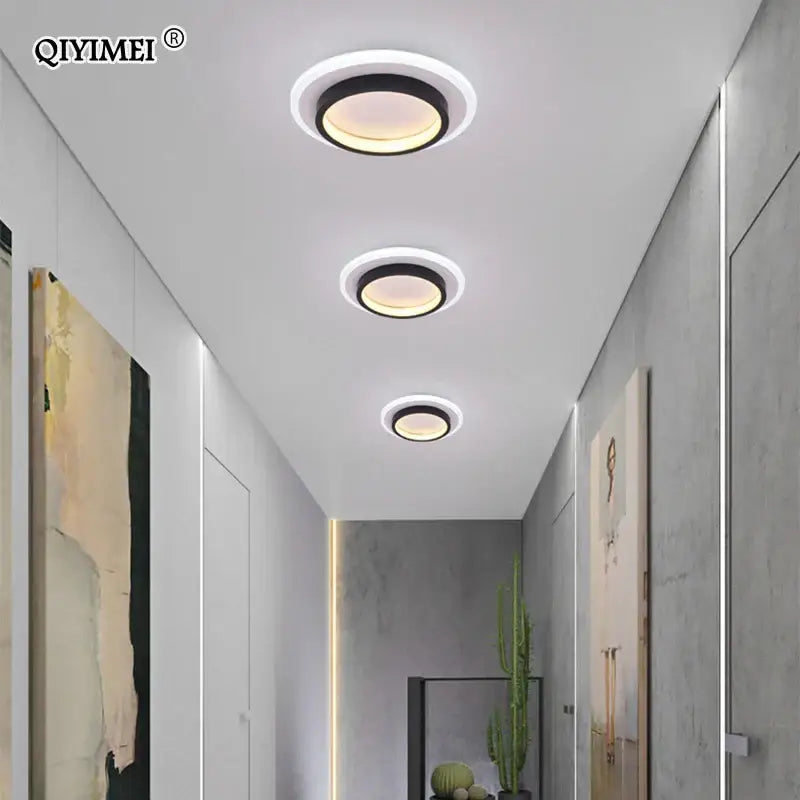 Modern black square led ceiling lights bedroom warm minimalist design